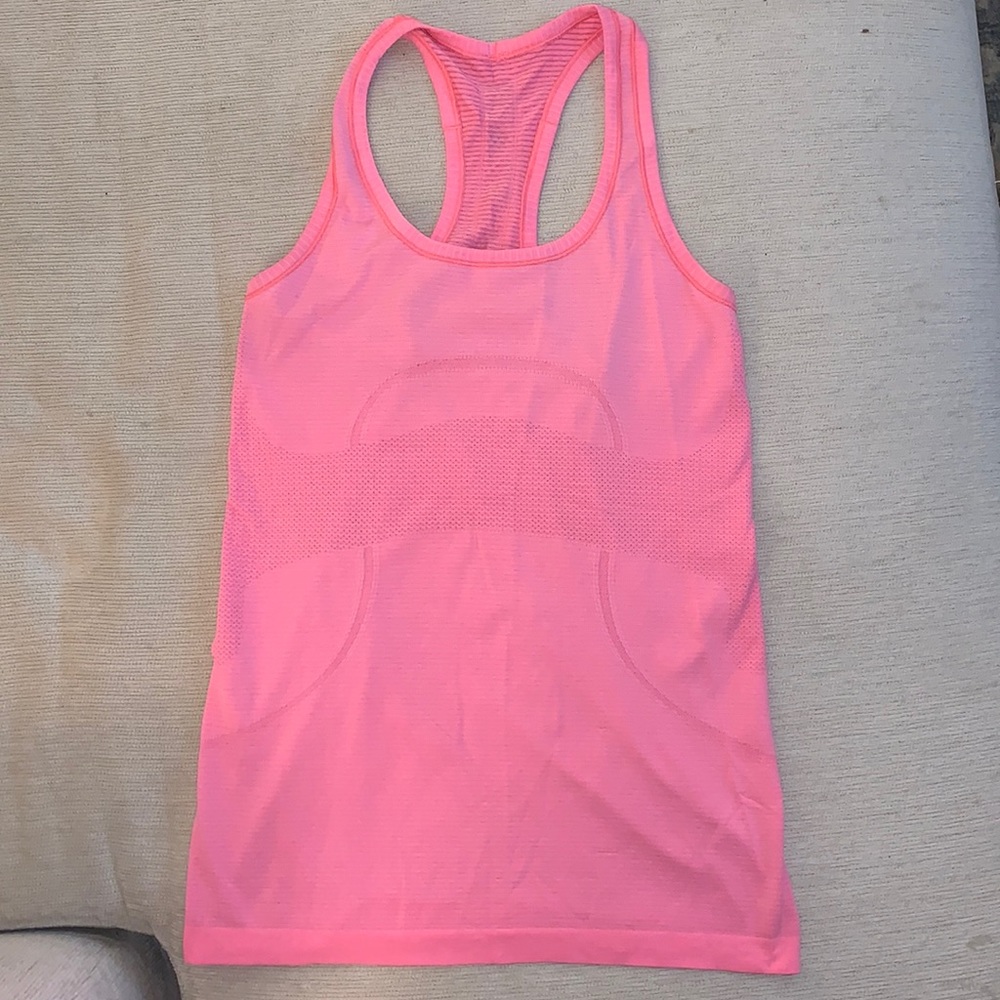 Pink lululemon speedy tank top